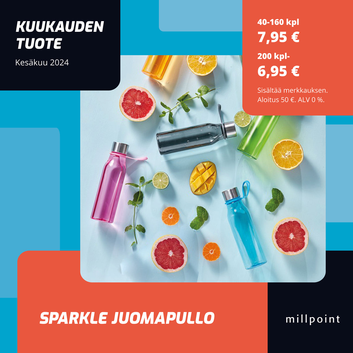 Kesäkuun kuukauden tuote : Sparkle juomapullo