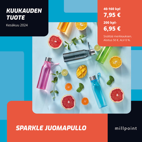 Kesäkuun kuukauden tuote : Sparkle juomapullo