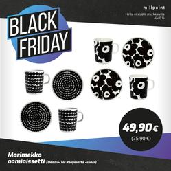 Marimekko aamiaissetti/Unikko-kuosi