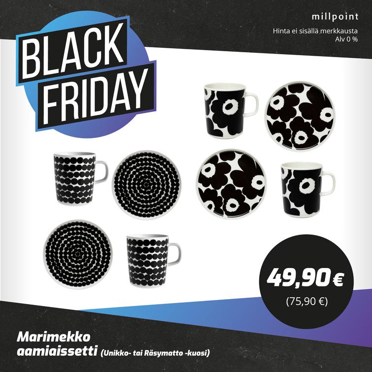 Marimekko aamiaissetti/Räsymatto-kuosi